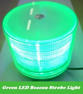 Led Magnetic Strobe Flash Beacon Light Green. Round Shape With Magnetic Base. Brand New Products.