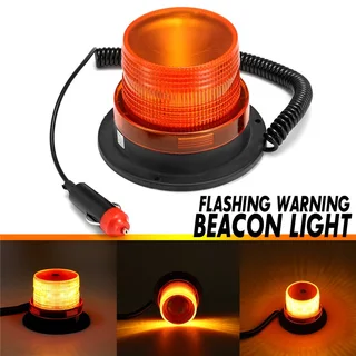 Orange Amber Yellow LED Magnetic Strobe Flash Beacon Light.  Round Magnetic Base. Brand New Products
