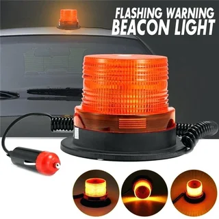 Orange Amber Yellow LED Magnetic Strobe Flash Beacon Light.  Round Magnetic Base. Brand New Products