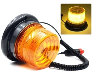 Orange Amber Yellow LED Magnetic Strobe Flash Beacon Light.  Round Magnetic Base. Brand New Products