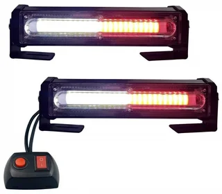 RED and Cool White COB LED Grille Bumper Side Marker Cluster Flash Strobe Lights 12V. Brand New.