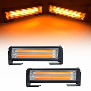 Amber Orange Yellow COB LED Grille Bumper Side Cluster Flash Strobe Lights 12V. Stunning NEW Items.
