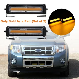 Amber Orange Yellow COB LED Grille Bumper Side Cluster Flash Strobe Lights 12V. Stunning NEW Items.