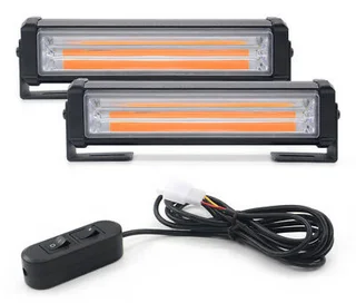 Amber Orange Yellow COB LED Grille Bumper Side Cluster Flash Strobe Lights 12V. Stunning NEW Items.