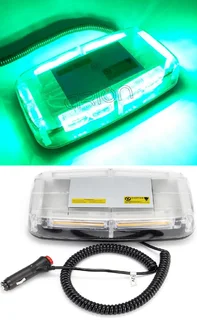 Green High Intensity COB LED Strobe Flash Roof Top Light. Magnetic Mount Base. Brand New Products.