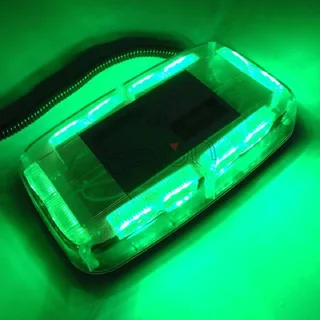 Green High Intensity COB LED Strobe Flash Roof Top Light. Magnetic Mount Base. Brand New Products.