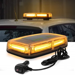 Amber Orange Yellow High Intensity COB LED Strobe Flash Roof Top Light. Magnetic Mount. Brand NEW.