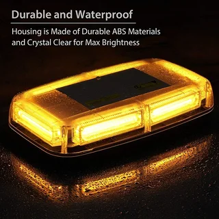 Amber Orange Yellow High Intensity COB LED Strobe Flash Roof Top Light. Magnetic Mount. Brand NEW.