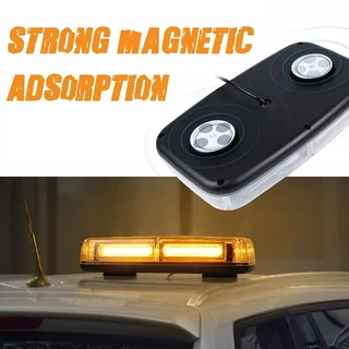 Amber Orange Yellow High Intensity COB LED Strobe Flash Roof Top Light. Magnetic Mount. Brand NEW.