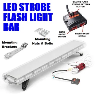 Vehicle Roof Top COB LED Strobe Flash Light Bar Bracket Mount. Cool White Light. Brand New Products.