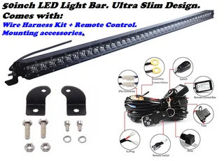LED Light Bars 50in Ultra Slim Design, Remote Control Wire Harness Kits and More. Brand New Products