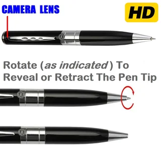 Spy Pen Digital Colour Video Audio Recorder with Micro SD Card Slot. Silver Trim. Brand New Products