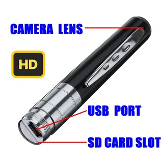 Spy Pen Digital Colour Video Audio Recorder with Micro SD Card Slot. Silver Trim. Brand New Products