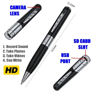 Spy Pen Digital Colour Video Audio Recorder with Micro SD Card Slot. Silver Trim. Brand New Products