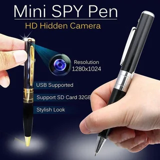 Spy Pen Digital Colour Video Audio Recorder with Micro SD Card Slot. Silver Trim. Brand New Products