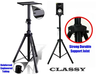 Heavy Duty TriPod Speaker Stands. Telescoping and Adjustable. In Black Colour. Brand New Products.