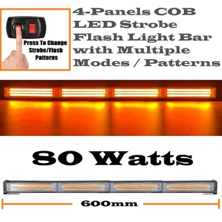 Amber Orange Yellow COB LED Strobe Flash Vehicle Light Bars. Single Sided. Brand New Products.