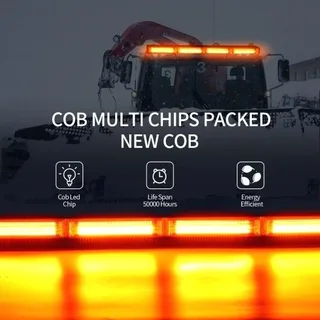 Amber Orange Yellow COB LED Strobe Flash Vehicle Light Bars. Single Sided. Brand New Products.