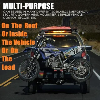 Amber Orange Yellow COB LED Strobe Flash Vehicle Light Bars. Single Sided. Brand New Products.