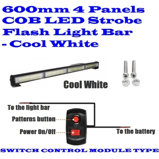 Cool White COB LED Flash Strobe Vehicle Light Bars. Single Sided, Multiple Modes. Brand New Products