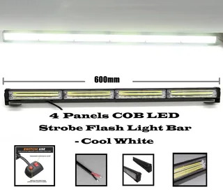 Cool White COB LED Flash Strobe Vehicle Light Bars. Single Sided, Multiple Modes. Brand New Products