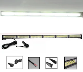 Cool White COB LED Strobe Flash Vehicle Light Bar. Single Sided 900mm 6 COB Pods. Brand New Products