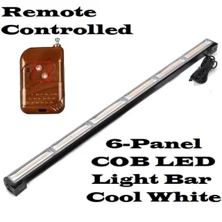 Cool White COB LED Strobe Flash Vehicle Light Bar. Single Sided 900mm 6 COB Pods. Brand New Products