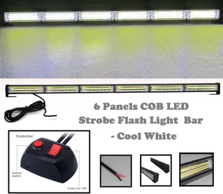 Cool White COB LED Strobe Flash Vehicle Light Bar. Single Sided 900mm 6 COB Pods. Brand New Products