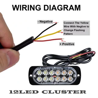 Cool White LED Flash Cluster Strobe Grille Bumper Lights Double Row 12V/24V. Brand New Products.