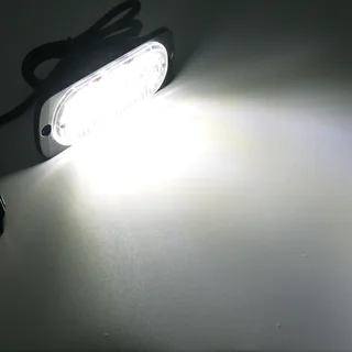 Cool White LED Flash Cluster Strobe Grille Bumper Lights Double Row 12V/24V. Brand New Products.