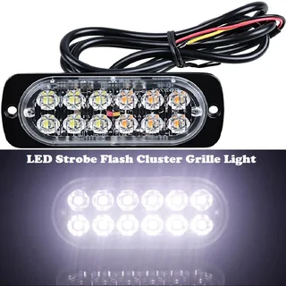 Cool White LED Flash Cluster Strobe Grille Bumper Lights Double Row 12V/24V. Brand New Products.