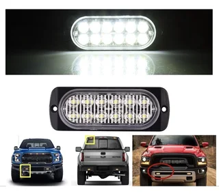 Cool White LED Flash Cluster Strobe Grille Bumper Lights Double Row 12V/24V. Brand New Products.