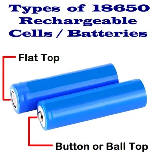 Flat Top Blue Rechargeable 18650 Lithium Ion 3.7V Batteries. For Light Duty Applications. Brand NEW.