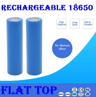 Flat Top Blue Rechargeable 18650 Lithium Ion 3.7V Batteries. For Light Duty Applications. Brand NEW.