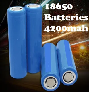 Flat Top Blue Rechargeable 18650 Lithium Ion 3.7V Batteries. For Light Duty Applications. Brand NEW.