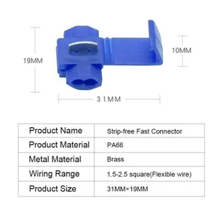 Solderless Wire Connectors Terminals Crimp Electrical Lock Quick Splice. Blue. Brand New Products.