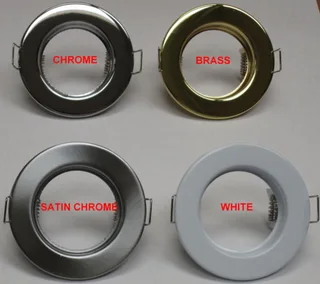 Downlight Fittings, Housings. Single Ring (Fixed) in Assorted Colours. Brand New Products.