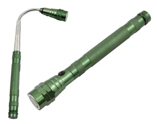 Multifunctional Magnetic, Flexi-Telescopic, Bendable Pick-Up-Tool LED Torch Metallic Green Brand NEW