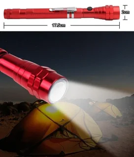Multifunctional Magnetic, Flexi-Telescopic, Bendable Pick-Up-Tool LED Torch Metallic Red.  Brand NEW