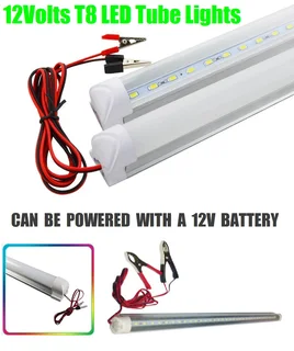 Frosted Diffuser 12V LED T8 Tube Lights Complete with Aluminium Bracket, Wiring and Clips. Brand NEW