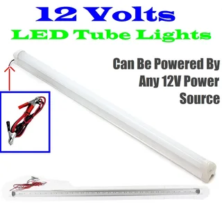 Clear Diffuser 12V LED T8 Tube Lights, Complete with Aluminium Bracket, Wiring and Clips. Brand NEW.