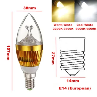 Dimmable LED Light Bulbs Warm White Candle Design. Only Sold in Pairs. Brand New Products.
