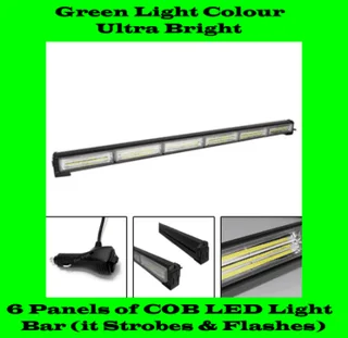 Green Strobe Flash COB LED Vehicle Warning Emergency Hazard Light Bar. Super Bright. Brand New Units