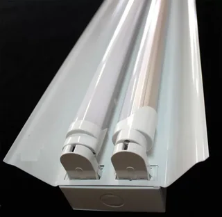 T8 Double Open Channel LED Tube Light Fitting with Reflector 1500mm 5ft 1.5m. Brand New Products.