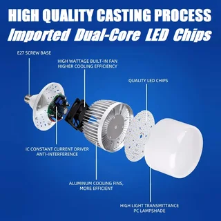 50W LED Light Bulb E27 Universal Standard Edison Screw Cap in Warm White Light Colour.Brand NEW.