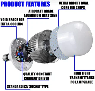 50W LED Light Bulb E27 Universal Standard Edison Screw Cap in Warm White Light Colour.Brand NEW.