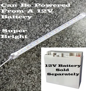 12V LED Rigid 50cm Strip Lights With On/Off Switch. Ideal For Use As Loadshedding Lamps. Brand New.