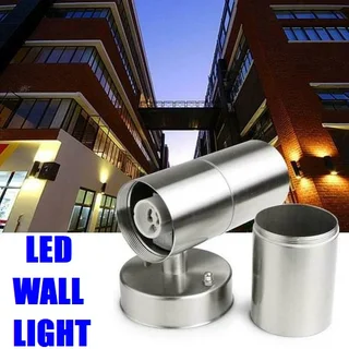Stainless Steel Up Down Double Outdoor Wall Light PLUS 2 LED Light Bulbs. ON SPECIAL. Brand New Kits