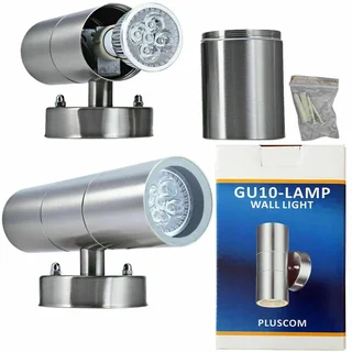 Stainless Steel Up Down Double Outdoor Wall Light PLUS 2 LED Light Bulbs. ON SPECIAL. Brand New Kits