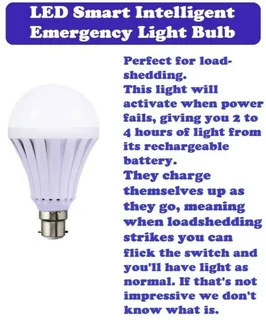 Loadshedding LED Light Bulbs Smart Intelligent Solution Emergency Globes 5W B22. Brand New Products.